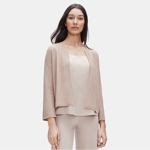 Eileen Fisher Silk & Organic Cotton Round Neck  Cardigan in Bramble Size XXS - Picture 1 of 8